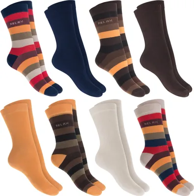 Produktbild von Celodoro 8 Paar bunte Damen Ringelsocken – Ringel Socken aus Baumwolle - Multicolor 35-38