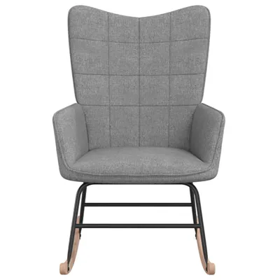 Image de vidaXL Fauteuil à bascule Gris clair Tissu