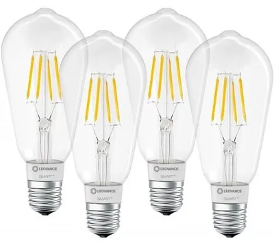 Produktbild von 4 x LEDVANCE Smarte LED-Lampe mit Bluetooth Mesh Technologie, Sockel E27, Dimmbar, Warmweiß (2700K), Steuerbar mit Alexa, Google und Apple