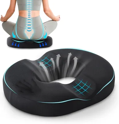 Produktbild von Hämorrhoiden Sitzkissen Ergonomischer Sitzring mit kühlender BezugsMemory-Schaum Donut Kissen, Sitzring Steißbein Entla