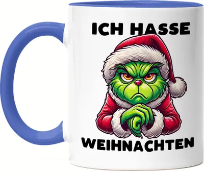 Produktbild von Ich Hasse Weihnachten Tasse blau Weihnachtsmuffel Sarkasmus Anti-Weihnachten Geschenkidee