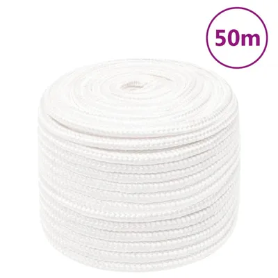 Image de vidaXL Corde de bateau Blanc 14 mm 50 m Polypropylène
