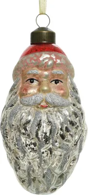 Productafbeelding van Kerstman glas l4b6h12 cm multi 2st kerstbal hangdeco kerst Decoris