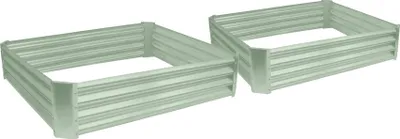 Produktbild von Quadratische Hochbeete aus verzinktem Stahl – 120 cm x 120 cm – Grün – 2er-Pack