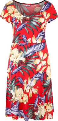 Produktbild von LASCANA Sommerkleid rot-blau-bedruckt Größe 34