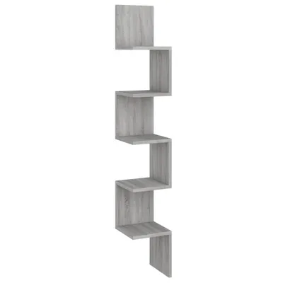 Immagine prodotto di vidaXL Scaffale a muro ad angolo grigio Sonoma 20x20x127,5 cm Materiale a base di legno