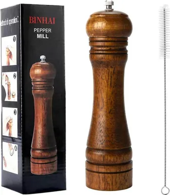 Zdjęcie produktu dla Binhai drewniany młynek do pieprzu młynek ceramiczny 8-calowy zestaw młynków