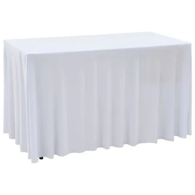 Immagine prodotto di VIDAXL 2 ST -Tischabdeckungen Dehnen mit Rock 120x60,5x74 cm Weiß