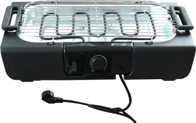 Produktbild von Kynast Elektrischer Tischgrill, Barbecue Grill, Balkongrill 2000 Watt, 37,5 x 28cm, Schwarz
