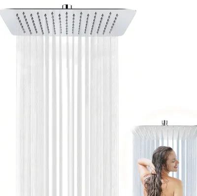 Image de Pommeau de douche à filtration pour douche à effet pluie, 12 pouces, en acier inoxydable, réglable