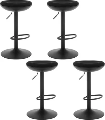Produktbild von WOLTU Barhocker, höhenverstellbar drehbar, mit Fußstütze Metallgestell, Netzgewebe, Schwarz