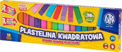 Immagine prodotto di Plastilina quadrata 18 colori NEON PASTEL Astra