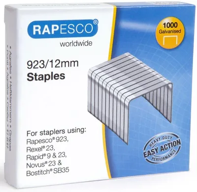 Produktbild von Rapesco 1238, Klammerpack, 1,2 cm, 1000 Heftklammern, Stahl, Aluminium, 119 Stück(e)