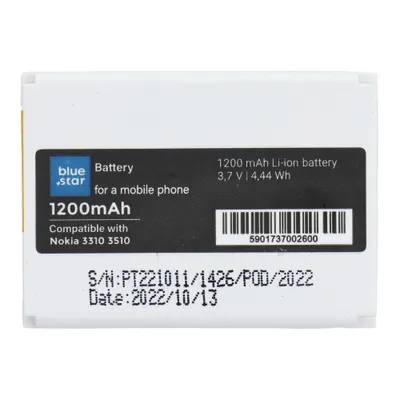 Obrázek produktu pro BATERIE vhodná pro Nokia 3310/3510 1200m/Ah Li-Ion Slim BLUE STAR