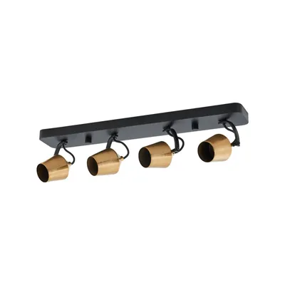 Produktbild von Lindby Deckenstrahler Sylveria, 4-flg., schwarz/gold, Eisen