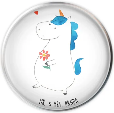 Produktbild von Mr. & Mrs. Panda Ablaufgarnitur Einhorn Spaziergang - Weiß - Geschenk, Einhörner, Waschbecken Stöpsel, waschbeckenstöpsel, Stopfen, Schwester, Mutter, Abfluss-Stopfen
