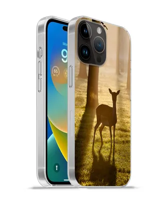 Produktbild von MuchoWow® Handyhülle Schutzhülle Hülle für Apple iPhone 14 Pro - Softcase Hirsche - Sonne - Bäume Silikon Softcase Handy Hülle - Umschlag