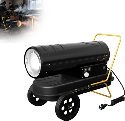 Productafbeelding van XMTECH 30 kW dieselverwarmingskanon, olieverwarmer, bouwverwarmingsapparaat, hete luchtgenerator, verwarmingsventilator met thermostaat, digitale display, afvoerkanaal, 22 liter tank, luchtstroom 720 m³/h, geschikt voor werkplaats, opslagruimte en bouw
