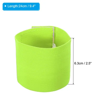 Produktbild von 9.4x2.5" Fu?ball Kapit?nsbinde, Nylon Unisex Elastische Armbinde Verstellbar fš¹r Jugendliche und Erwachsene, Leuchtendes Grš¹n