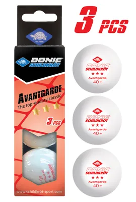 Produktbild von Donic-Schildkröt Tischtennis-Ball 3-Stern AVANTGARDE 40mm 3er weiß