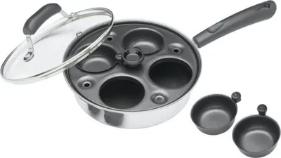 Produktbild von KitchenCraft - Eierpochierer de mit vier Löchern, Kohlenstoffstahl de mit Aluminiumbeschichtung de