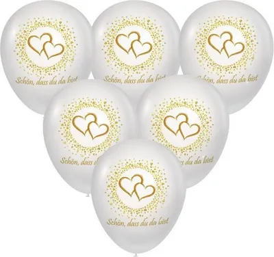 Produktbild von 10 Ballons Cute Golden Hearts - Goldene Herzen Ø27cm