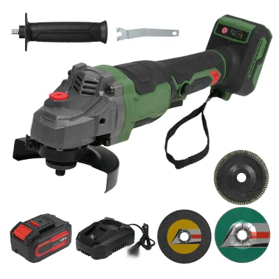 Obrázek produktu pro Y20-G100A 20V akumulátorová úhlová bruska s 4Ah baterií a rychlonabíječkou, bruska na kov 2600/8500/10000 ot/min, 100mm brusný kotouč