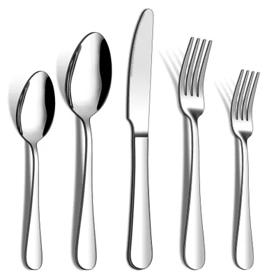 Produktbild von 20-teiliges Edelstahl-Besteckset für 4 Personen, inklusive Messer, Gabel und Löffel, hochglanzpoliert und spülmaschinenfest