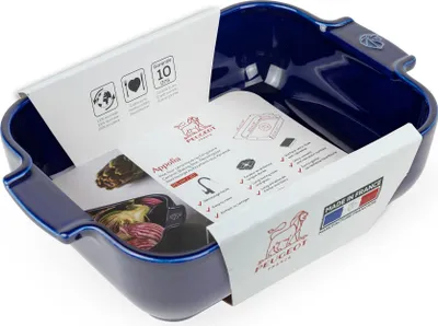 Produktbild von Peugeot rechteckige Auflaufform Appolia Ofenform Keramik Blau 25 cm 60114