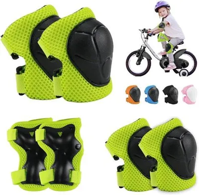Produktbild von Skateboard-Schutzset 6-in-1 – grün – für Kinder – für sicheres Radfahren und Skaten