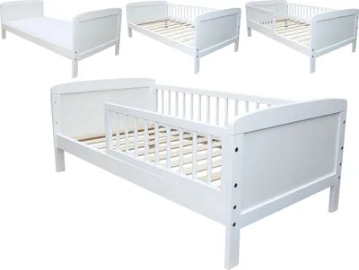 Produktbild von Kinderbett Juniorbett Bett160x70cm umbaubar weiss