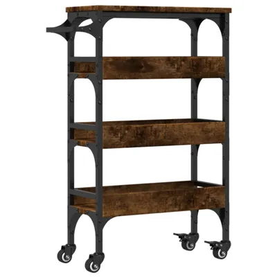 Immagine prodotto di Carrello da cucina in rovere affumicato 53x20x76 cm materiale a base di legno