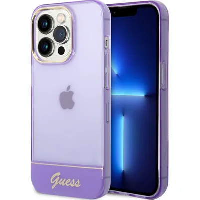 Immagine prodotto di Custodia rigida traslucida per iPhone 14 Pro Max, colore viola/lilla, marca Guess, modello Guhcp14Xhgcou
