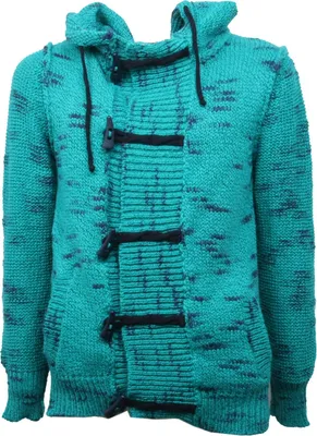 Produktbild von B4219 Herrenpullover MINIMAL grün Strickjacke Kapuzenpullover Herren