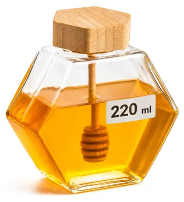 Produktbild von Sechseckige Holzflasche mit Rührwerk, 220 ml