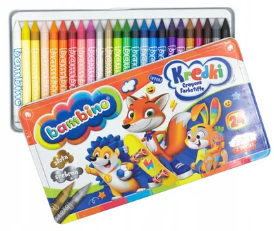 Produktbild von Bambino Wachsmalstifte 24 Farben Metallbox