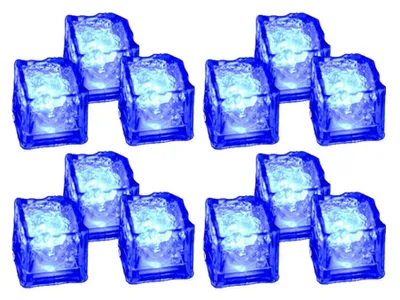Produktbild von Leuchtende LED-Eiswürfel, 12er-Packung für Partys und Getränke, blau