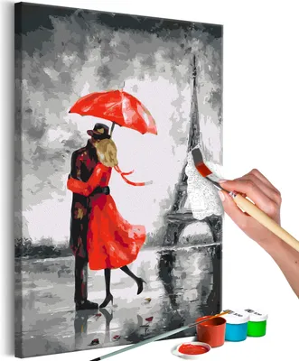 Obrázek produktu pro Netkané malování podle čísel - Pod deštníkem 40x60 cm Města n-A-1501-e-a