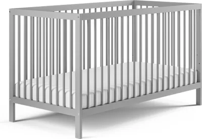 Image de Kids Collective Lit de bébé Lit à barreaux 60x120 et 70x140 cm Sommier à lattes réglable en hauteur & barreaux amovibles bois de hêtre stable | de la naissance à 3 ans  EU | gris
