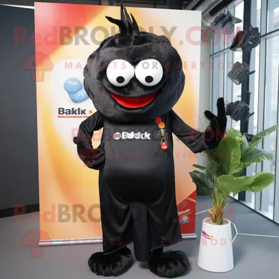 Produktbild von Schwarze REDBROKOLY Shakshuka Maskottchen kostümfigur bekleidet mit Hose und Krawattennadeln