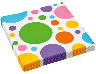 Image de 20 serviettes en papier Partytime à pois multicolores