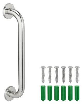 Imagen del producto de Relaxdays, barra de apoyo para baño, acero inoxidable, para pared, ducha y bañera, capacidad de 200 kg, ideal para personas mayores y personas con discapacidad, color plateado, Imagen generada por IA