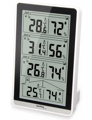 Produktbild von Technoline WS 7060, Silber, Innen-Hygrometer, Innen-Thermometer, Außen-Hygrometer, Außen-Thermometer, F, °C, Akku, 82 mm, 41 mm