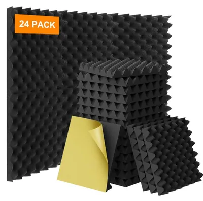 Produktbild von Akustikschaumstoff Schallisolierung Wand 24 Stück, 30 x 30 x 2,5 cm, für Studio