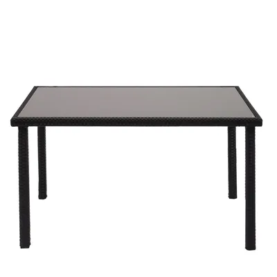 Zdjęcie produktu dla Stół ogrodowy z polirattanu HWC-G19, stół balkonowy, 120x75cm ~ Czarny
