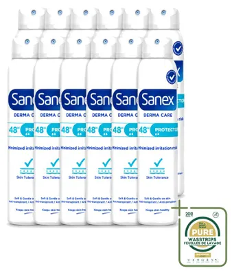 Image de 12 sprays déodorants Sanex Dermo Protector, 200 ml, lot de 12