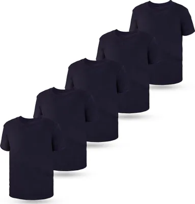 Produktbild von 5er Set Jungen & Mädchen Kurzarm Unterhemden - Feinripp - Dunkelblau