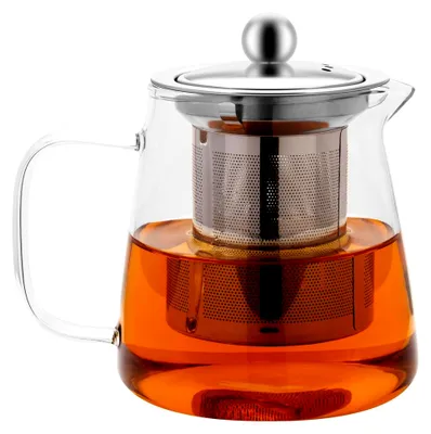 Produktbild von Teekanne aus Borosilikatglas mit Siebeinsatz, 950ml, hitzebeständig