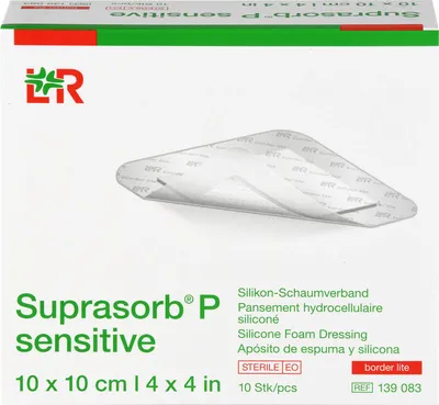 Zdjęcie produktu dla Suprasorb P sensitivepoliuretan foam v.bor.lite 10x10cm 10 szt
