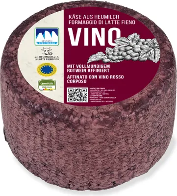 Immagine prodotto di Formaggio di latte fieno VINO forma da circa 700 gr. - Caseificio Tre Cime